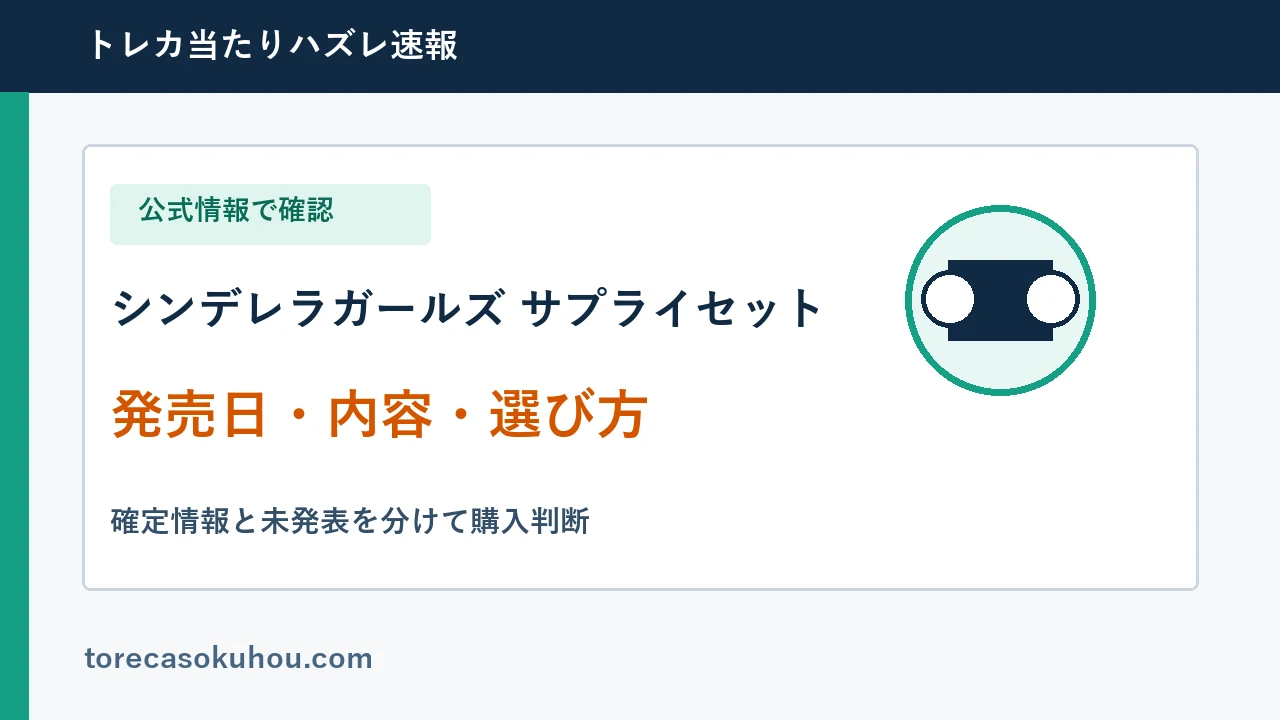 シンデレラガールズ サプライセットの発売日・内容・選び方ガイド