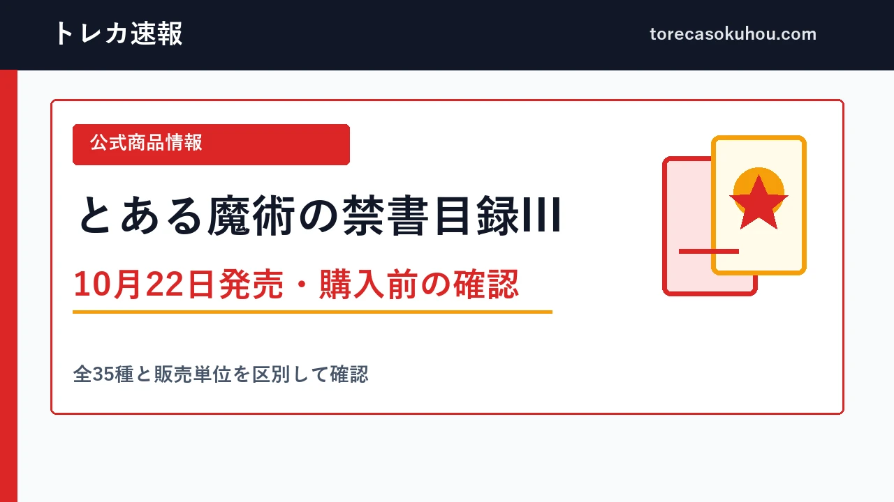 とある魔術の禁書目録IIIの発売日と入数の解説画像